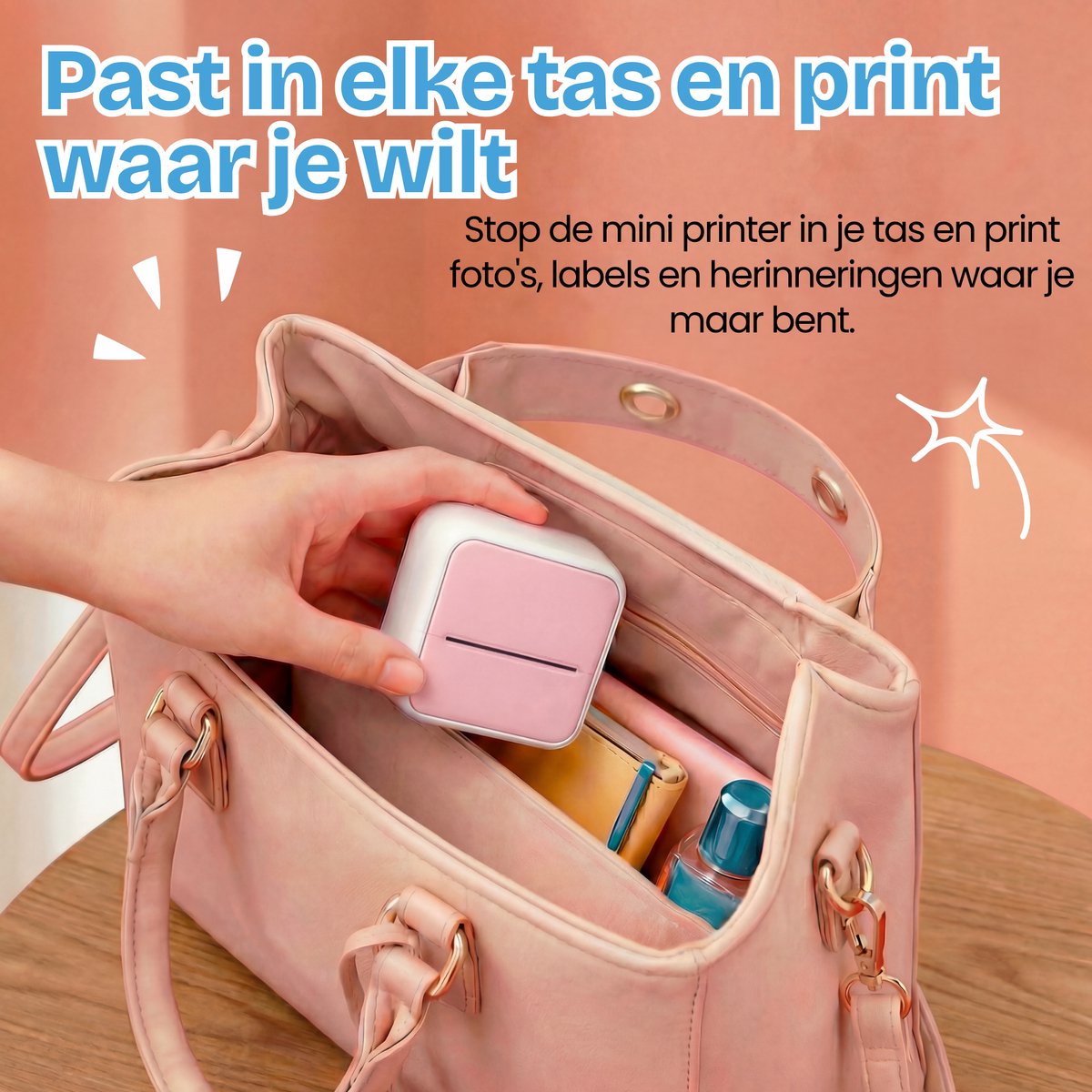 TinyPlay Mini Printer 300 DPI - Pocket Printer - 13 rollen papier in kleur, Sticker en wit - Mobiele fotoprinter - voor Smartphone - Thermische draagbare printer - Thermal miniprinter – foto 8