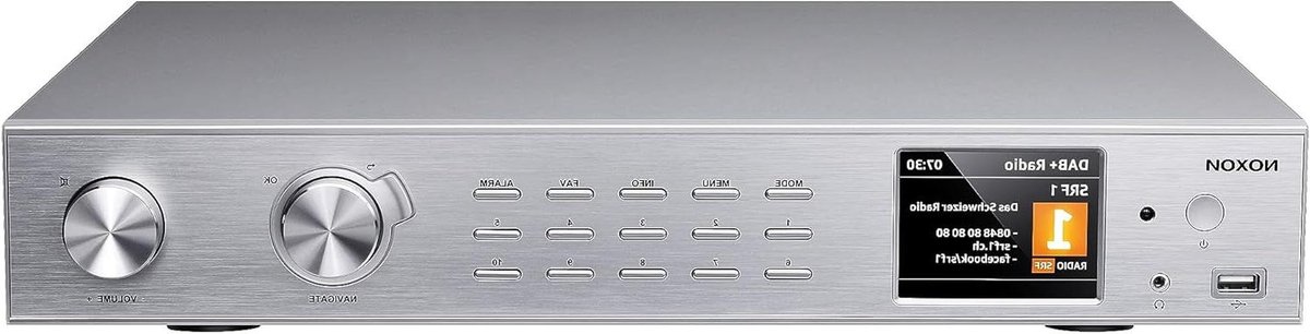 Internetradio DAB+ - Digitale radio Muziekstreamer - Muziek Streamen - Meer dan 40.000 zenders - 38 kg - Zilver