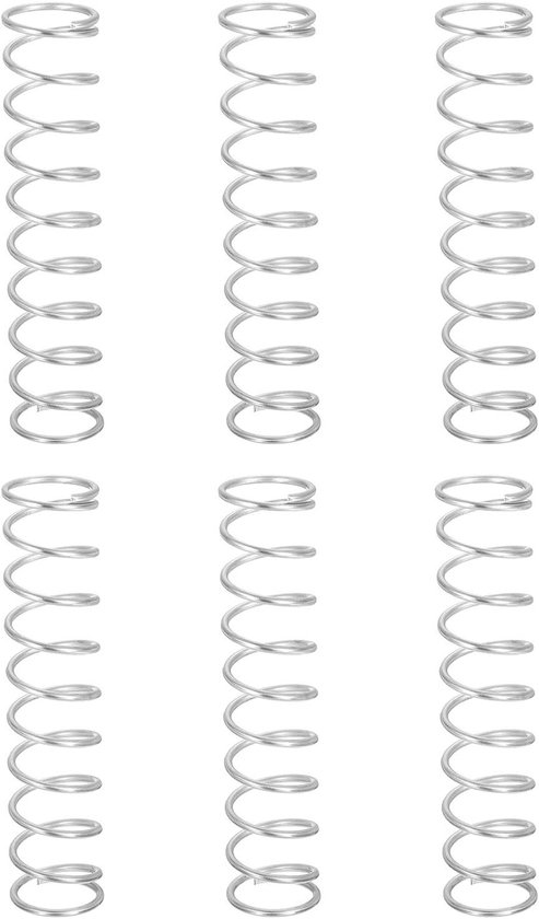 Drukveren Roestvrij Staal - Verlengveer Compressieveer - Thuisreparaties Doe-het-zelf - Roest Corrosiebestendig - 1.6mm x 18mm x 80mm - Zilver