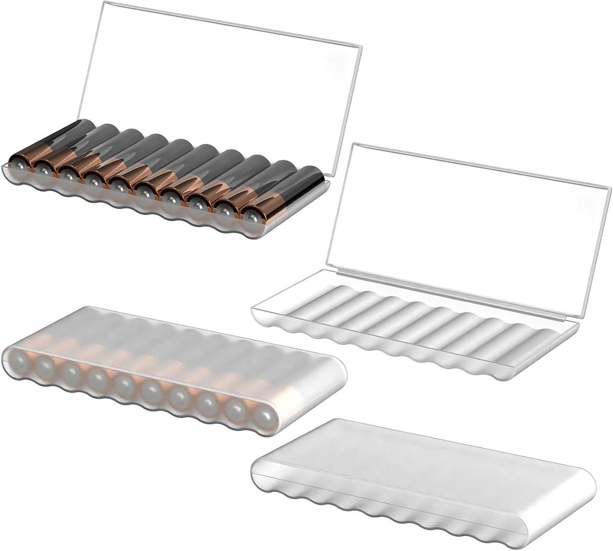 Batterij Organizer - Bewaarbox Batterijen - Batterijen Opbergen - Waterdicht Ontwerp - 10.7 cm - Transparant