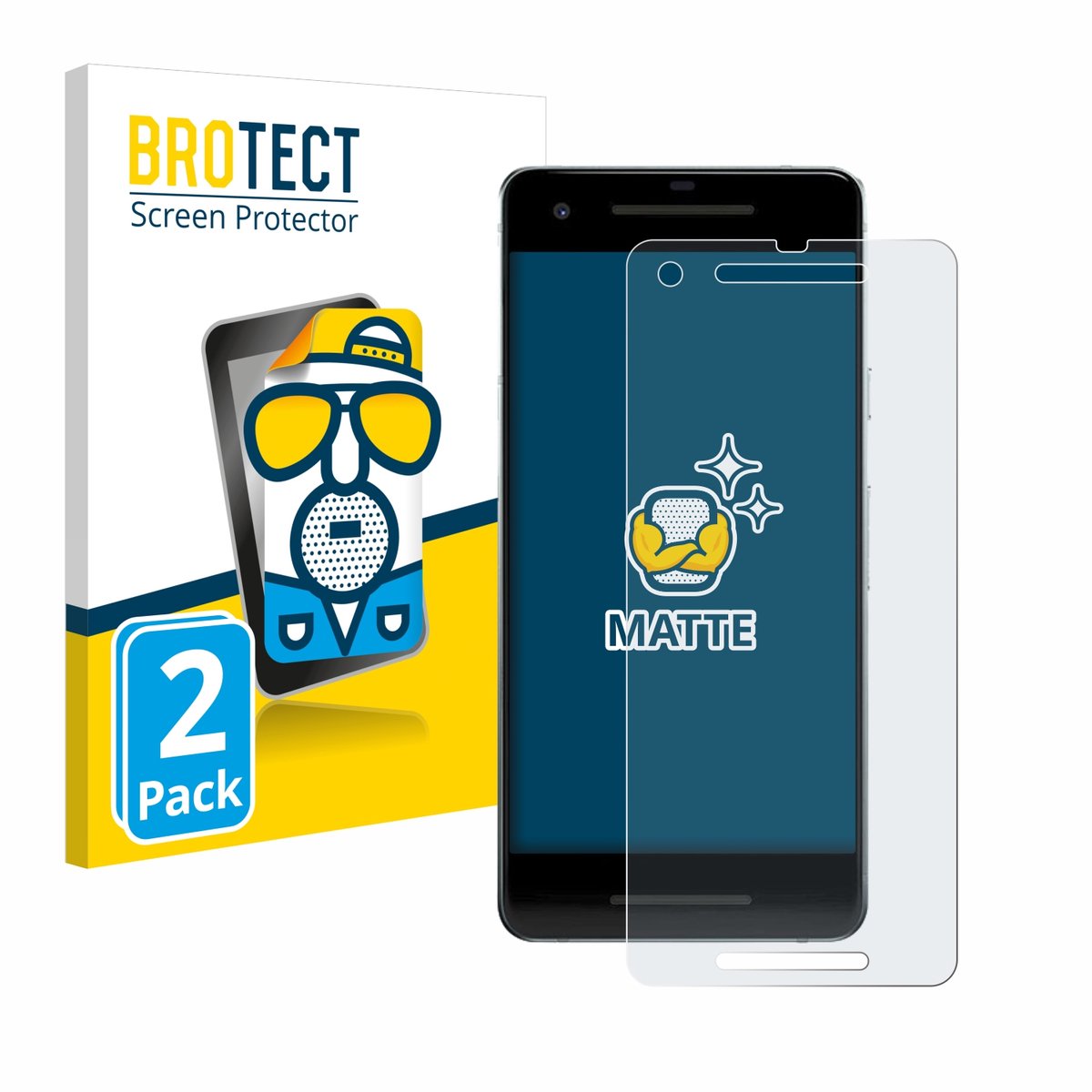 BROTECT - Screenprotector voor Google Pixel 2 - Folie Beschermfolie matte 2 Stuks