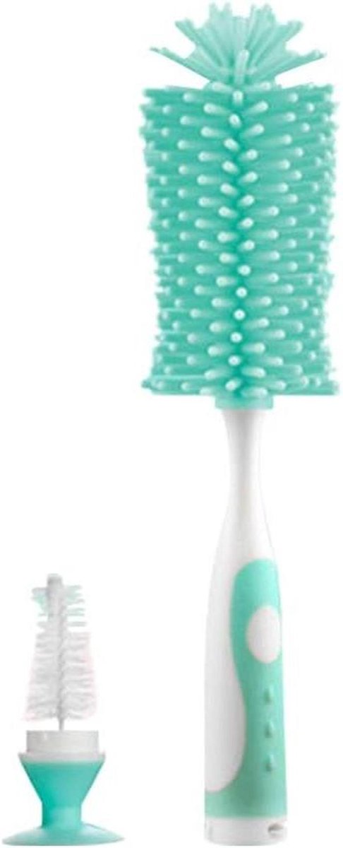 Flessenborstel Set - Babyfles Reiniger - Flessen Schoonmaken - S-vormig Ontwerp - 20 x 6 x 5 cm - Groen