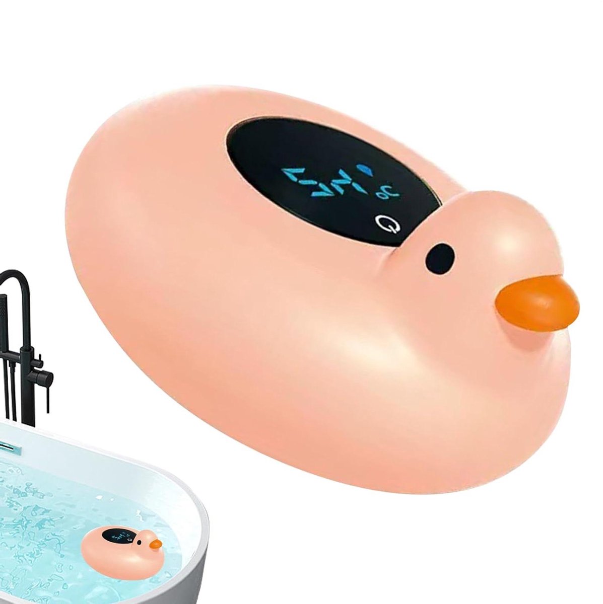 Badthermometer Kinderen - Watertemperatuurmeter Baby - Veilig Baden - Dierenontwerp - 12 cm - Eendenroos