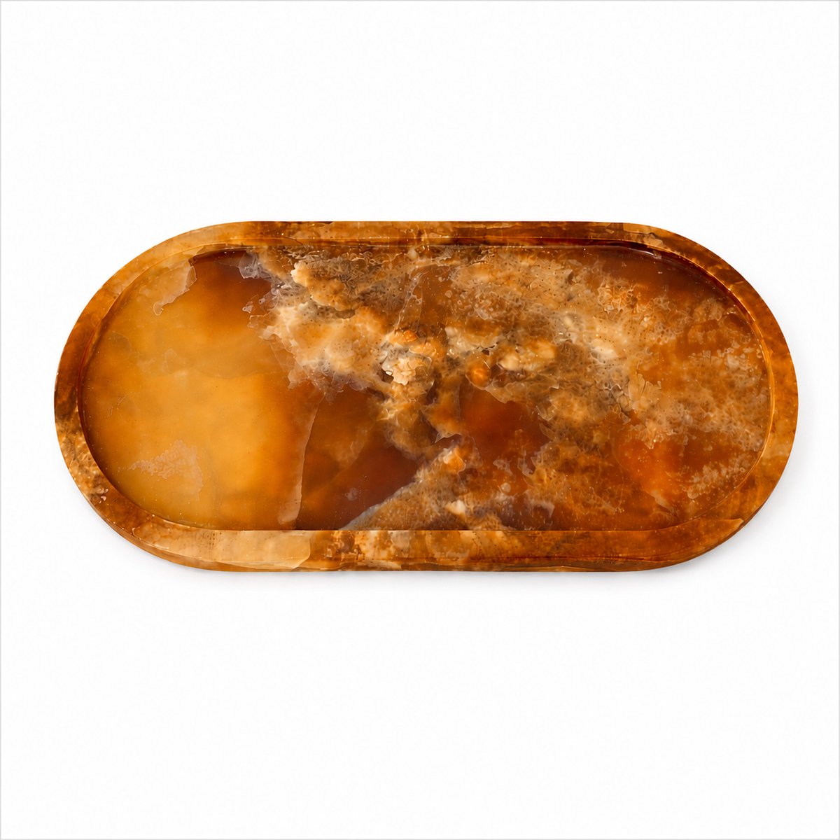 Marmoree - Onyx - Amber - Dienblad - Ovaal - Bruin - 35x17cm
