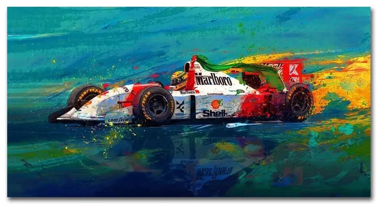 CINK Living® Canvas Schilderij 50 x 100 cm – Raceauto Wanddecoratie – Motorsport Poster voor Woonkamer, Mancave & Kantoor