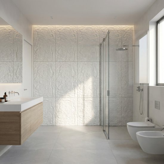 3D Muurpaneel Steenlook 120x60x5 cm, 3 Stuks PU Zelfklevende Wandbekleding, Waterdicht Steenpaneel voor Keuken, Badkamer & Woonkamer, Type B - Wit - NAIZY