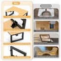 Vergelijking van het bamboe toiletkrukje met een wit alternatief, met focus op stevigheid en antislip.