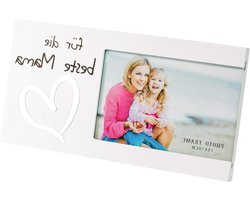 Brandseller Photo Frame for Best Mom with Mirror Heart Size 25 x 13 x 1.5 cm 25 x 13 x 1.2 cm White