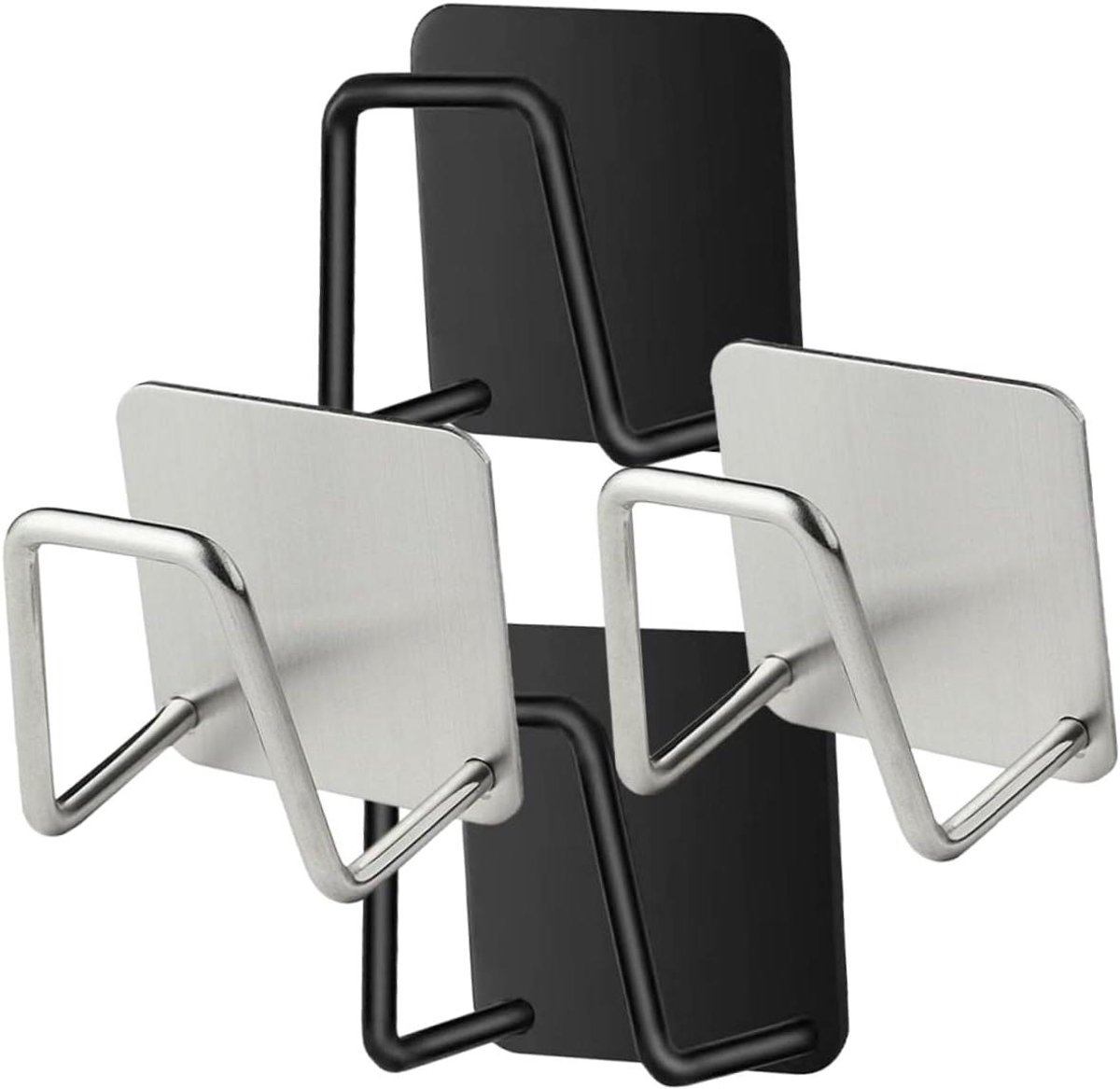 LABRIMP 304 Rvs Spons Opbergrek Zwart Zilver 2 Elk Keuken Spoelbak Sponsrek