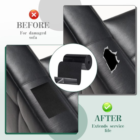 2 stuks zelfklevende patches, 10 x 200 cm, kunstleer, zelfklevend, voor autostoel, donsjas-reparatieset, tent-patches, plakpleisters en gatenpatches, stof plakband — afbeelding 5