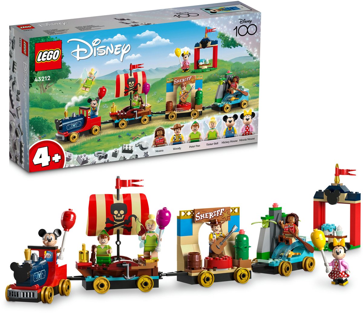Bol.com LEGO Disney: Disney Feesttrein Bouwbaar Trein Speelgoed 100e Verjaardag Set - 43212 aanbieding