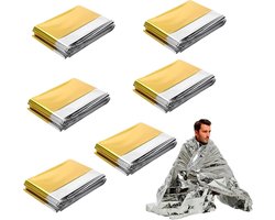 Reddingsdeken Set - Nooddeken Folie - Buiten Overleven - Compact Reflecterend - 140x210cm - Goud Zilver