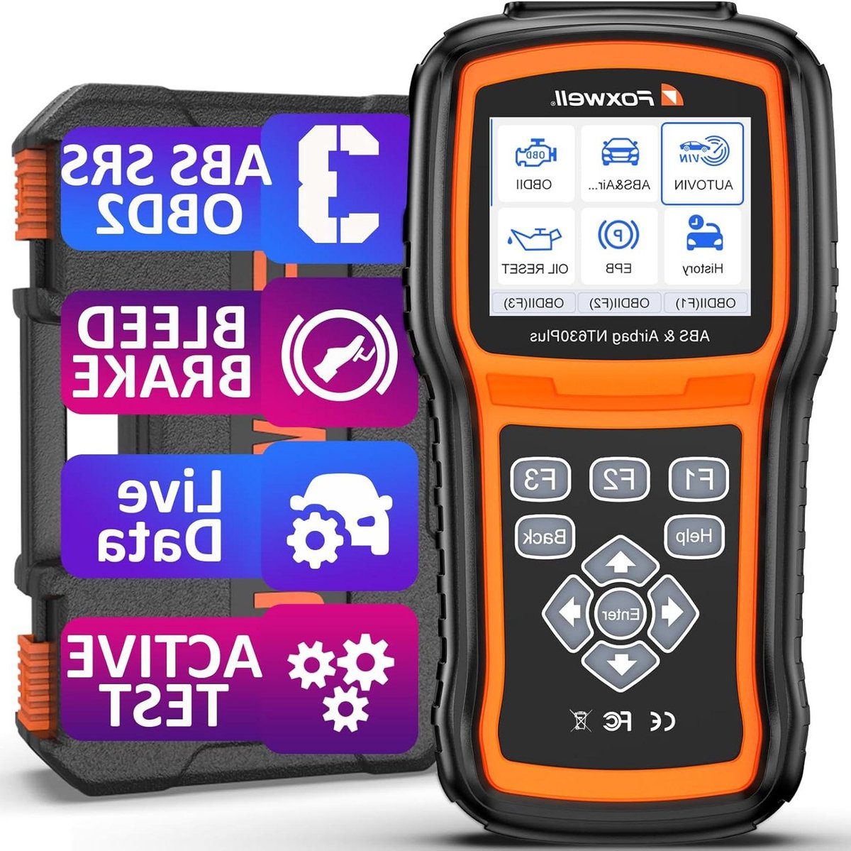 OBD2 Scanner - Diagnosegereedschap Auto - Auto Problemen Oplossen - ABS SRS Systemen - 2.8 Inch Scherm - Zwart