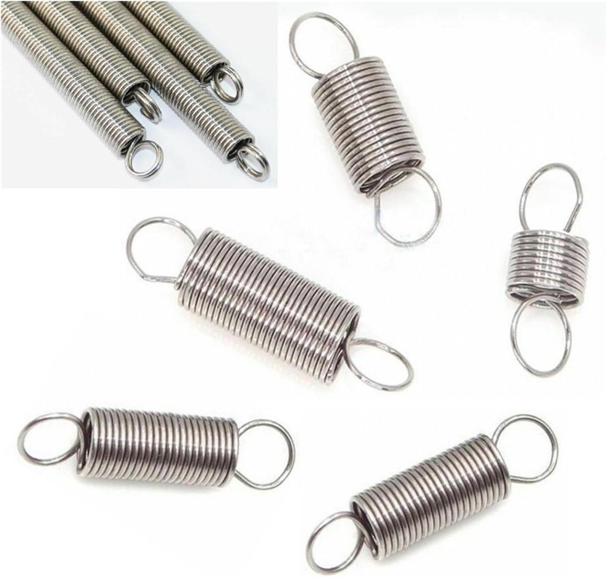 Trekveren Metaal - Veren Set - Apparaten Repareren - 0.3mm Draad Diameter - 10 Stuks - Zilver