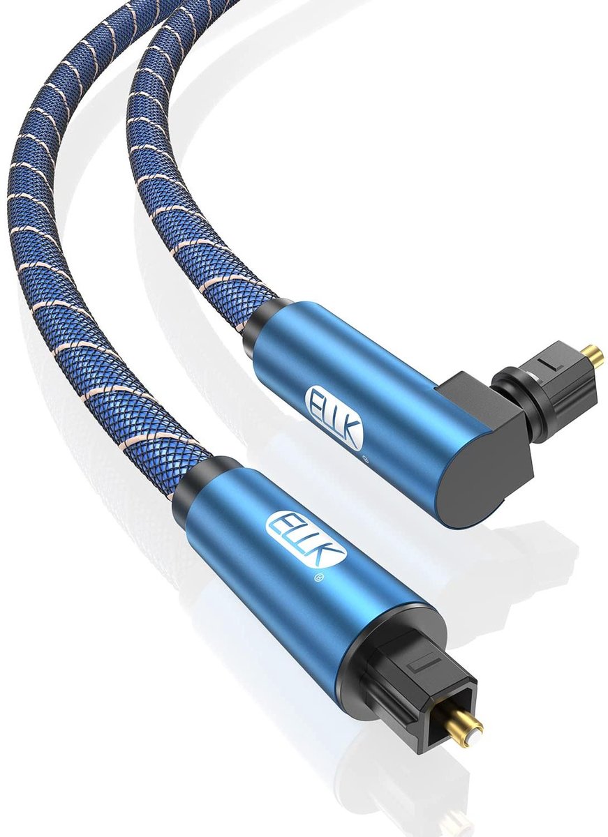 Optische Audiokabel - Toslink Kabel - Soundbar Aansluiten - 90 Graden Draaibaar - 1 Meter - Blauw