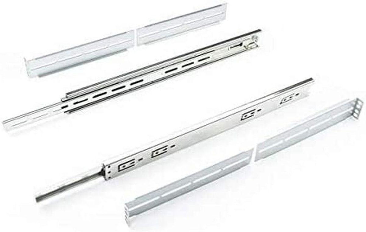 Zijgeleiders Rack - Rackmontage Uitschuifbaar - Serverkast Organisatie - Telescopisch Uitschuifbaar - 457-914 mm - Zwart