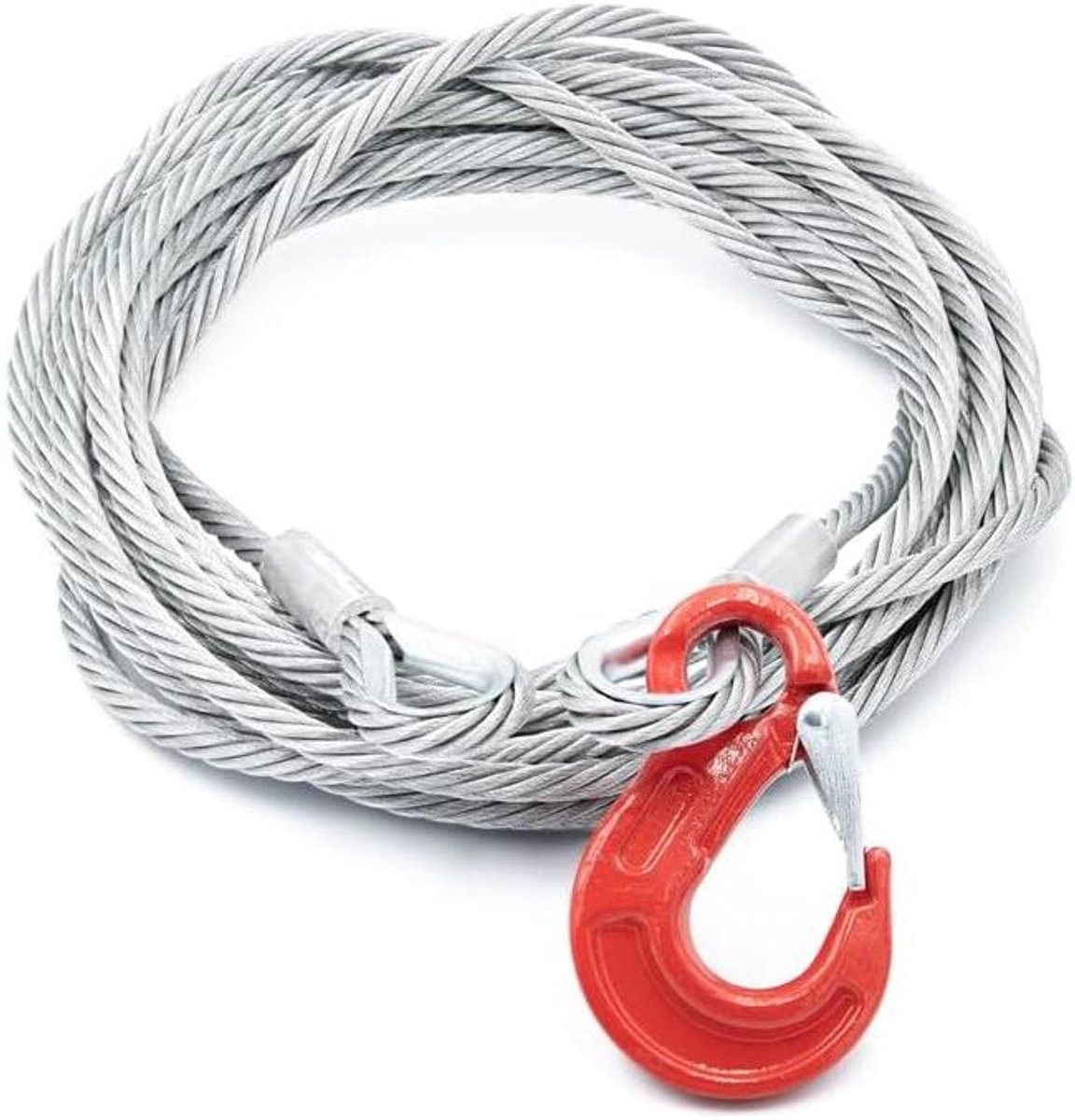 Stalen Kabel - Staalkabel met haken - Trekken en optillen - Verzinkt industrieel staal - 10 mm x 5 Meter