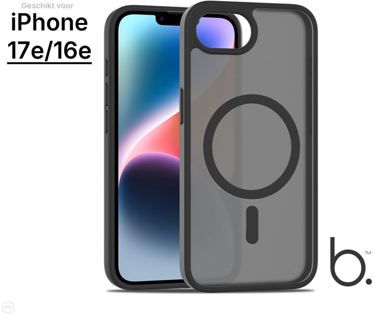 Brosendaal Hoesje - Geschikt voor Apple iPhone 17e/16e – Mat Zwart – MagSafe-compatibel Telefoonhoesje – Ultradun en maximale Valbescherming