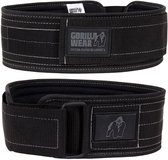 Gorilla Wear 4" Nylon Lifting Belt - Gewichthefgordel voor Krachttraining - Fitness Riem voor Squats & Deadlifts - Onderrug Ondersteuning - Zwart / Grijs - L/XL