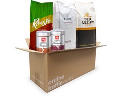 Proefpakket Koffiebonen - Koffieproeverij - 5 Smaken - 3250g - Illy Brasile & Illy Guatamala - Den Leeuw Koffie - Il Leone Espresso - Roasta Coffee - Koffiecadeau - Giftbox - Cadeau - Verse koffiebonen