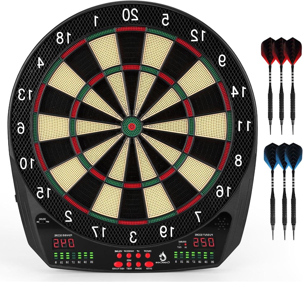 Elektronisch Dartbord - Digitaal Bord - Spelplezier Thuis - 35 Spellen 580 Varianten - 13.5 Inch - Zwart
