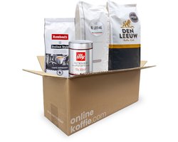 Sterk Koffiepakket - Koffiebonen - 2,75KG Koffiebonen - Krachtige Koffie voor Espresso - Il Leone Espresso - Den Leeuw Koffie - Rombouts - Illy - Giftbox - Verse koffiebonen