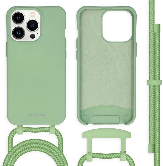 imoshion Hoesje - Geschikt voor Apple iPhone 13 Pro - Color Backcover met afneembaar koord - Groen