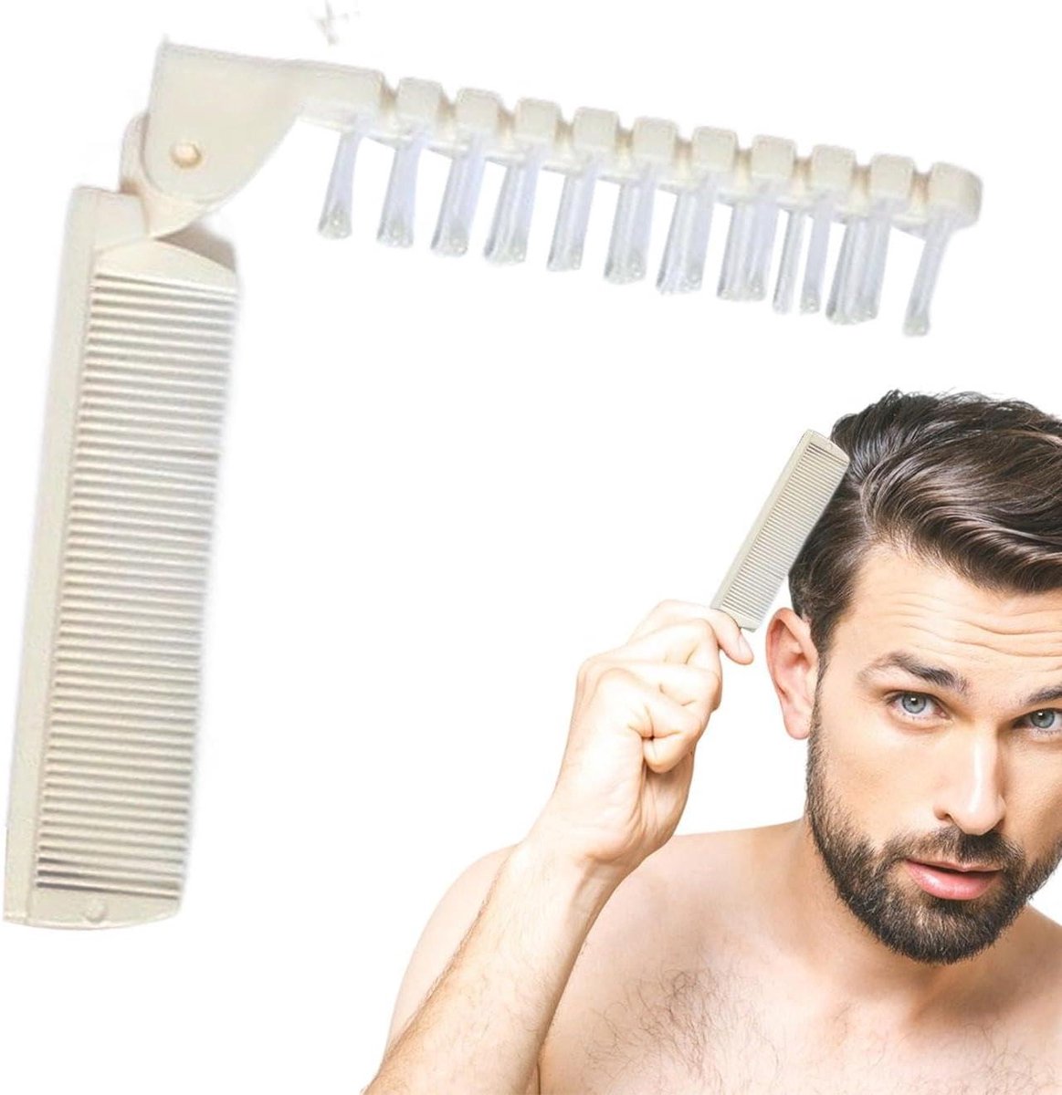 Opvouwbare Kam - Reis Kam Borstel - Haar Stylen - Dubbelzijdig Ontwerp - 20 cm - Zwart