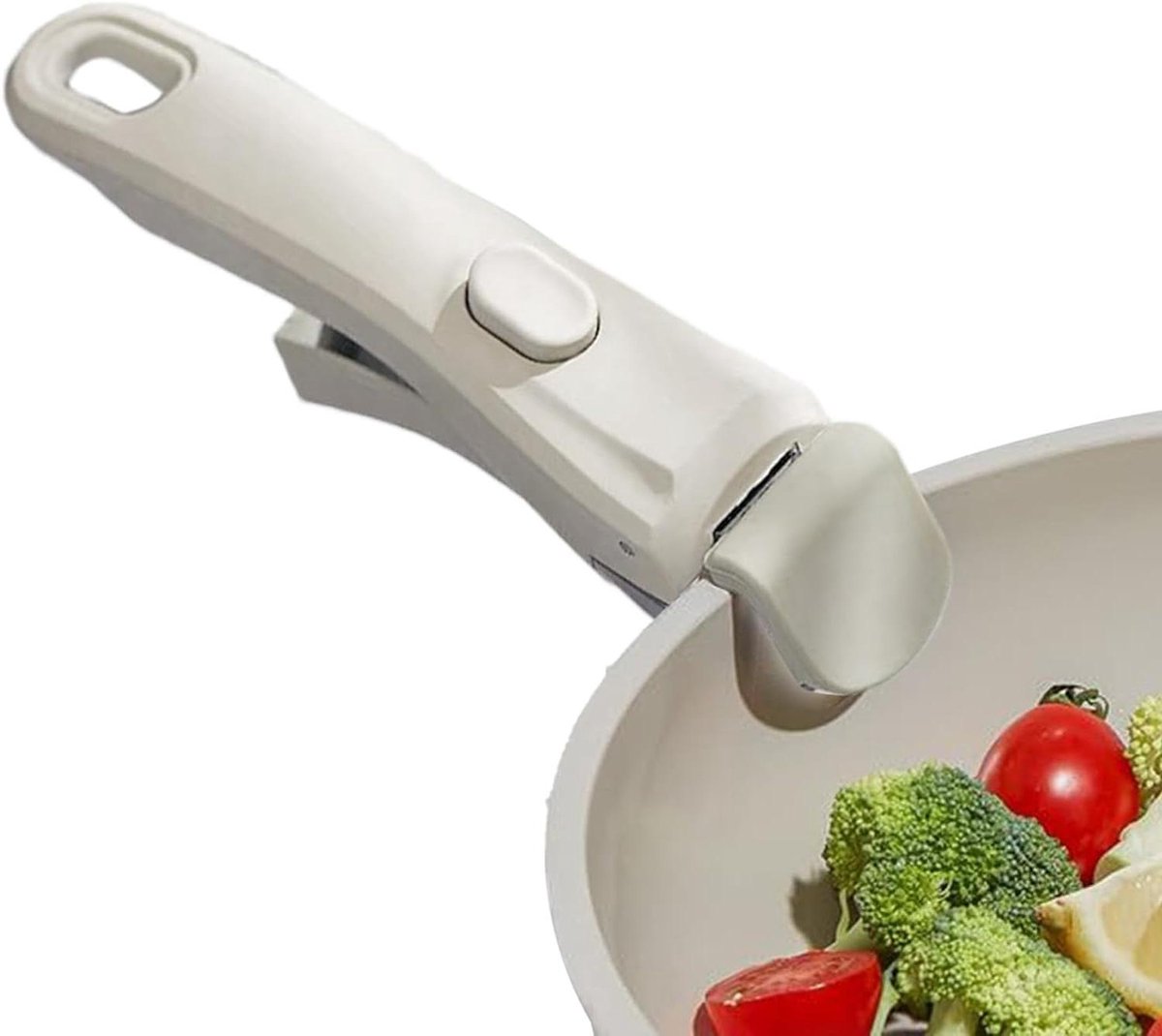 Verwijderbare Pannenhandgreep - Afneembare Handgreep Kookgerei - Veilig Koken - Ergonomisch Ontwerp - 19x3.2x2.8cm - Wit