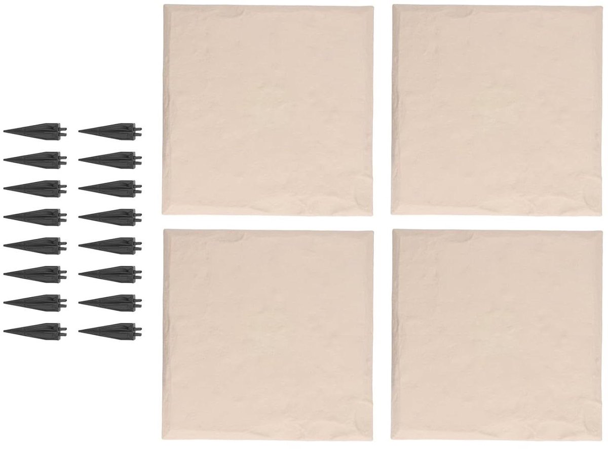 Decoratieve Stepping Stones - Tuinpad Stenen - Tuinpad Aanleggen - Weerbestendige Hars - 4 stuks - Beige