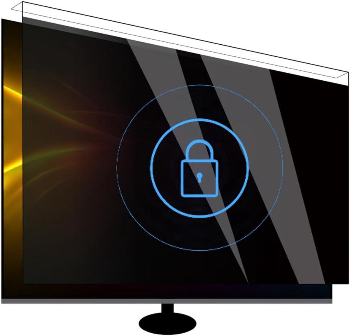 Privacy Filter Monitor - Anti-Spy Scherm - Bescherming Gegevens - Hangend Ontwerp - 24 inch - Transparant