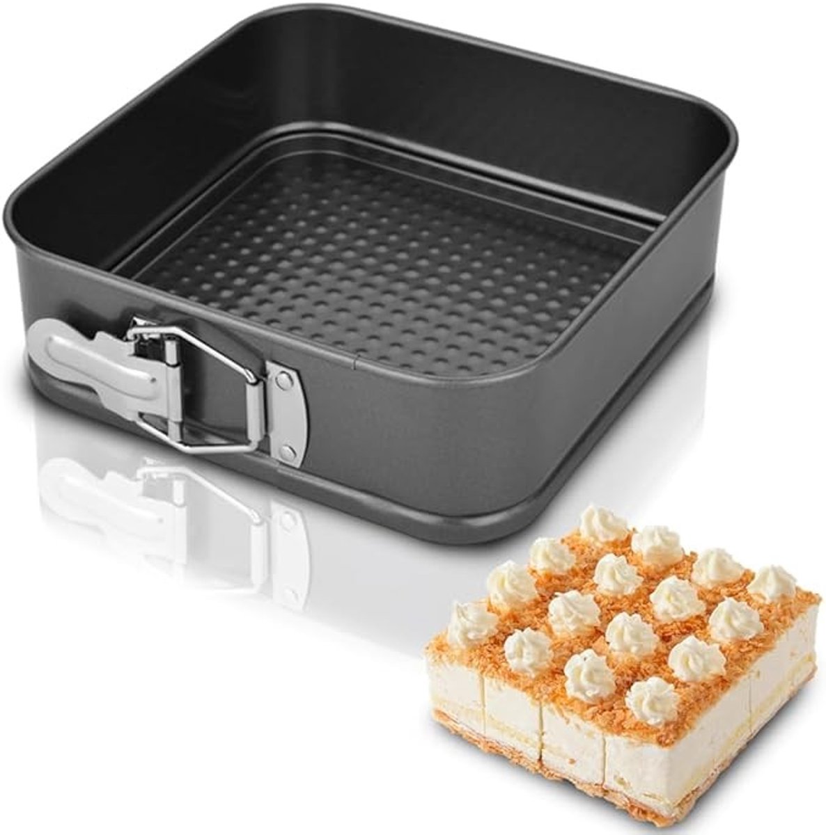 Vierkante springvorm 28 cm met anti-aanbaklaag