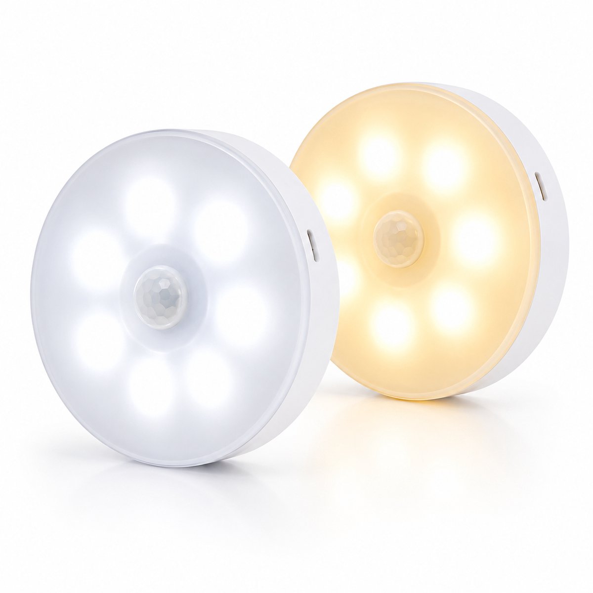Binalight LED Nachtlamp met Bewegingssensor – Draadloos Oplaadbaar – Warm & Koud Wit – Magnetische Wandlamp.