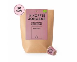 De Koffiejongens - geschikt voor Nespresso - grootverpakking Espresso - 50 composteerbare koffiecups - 100% biologische koffie