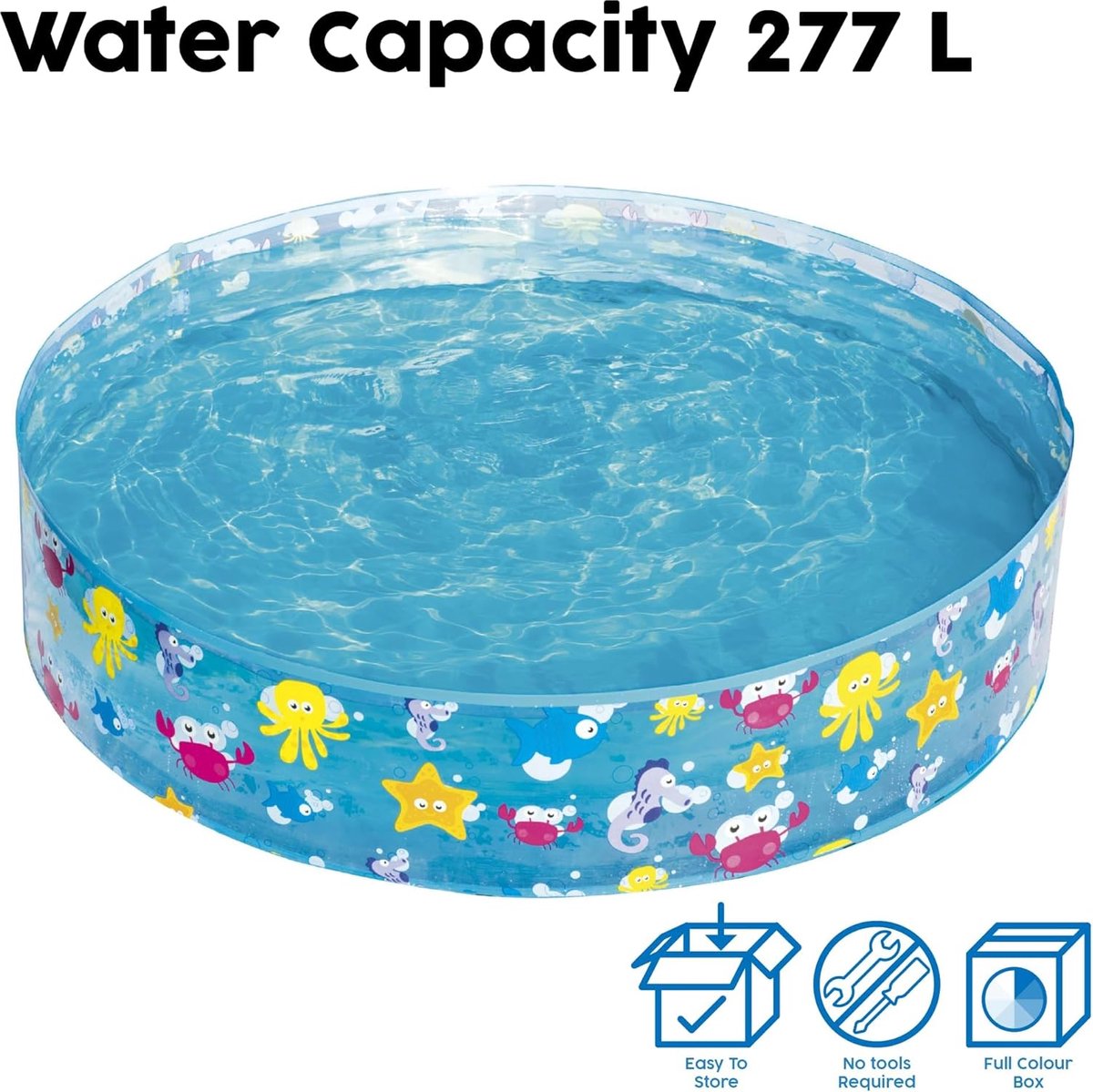 Speelzwembad-kinderzwembad - Zwembad voor kinderen - Zwembad in de grond - Buitenbad voor in de tuin - Blauw - 120x25cm — afbeelding 6