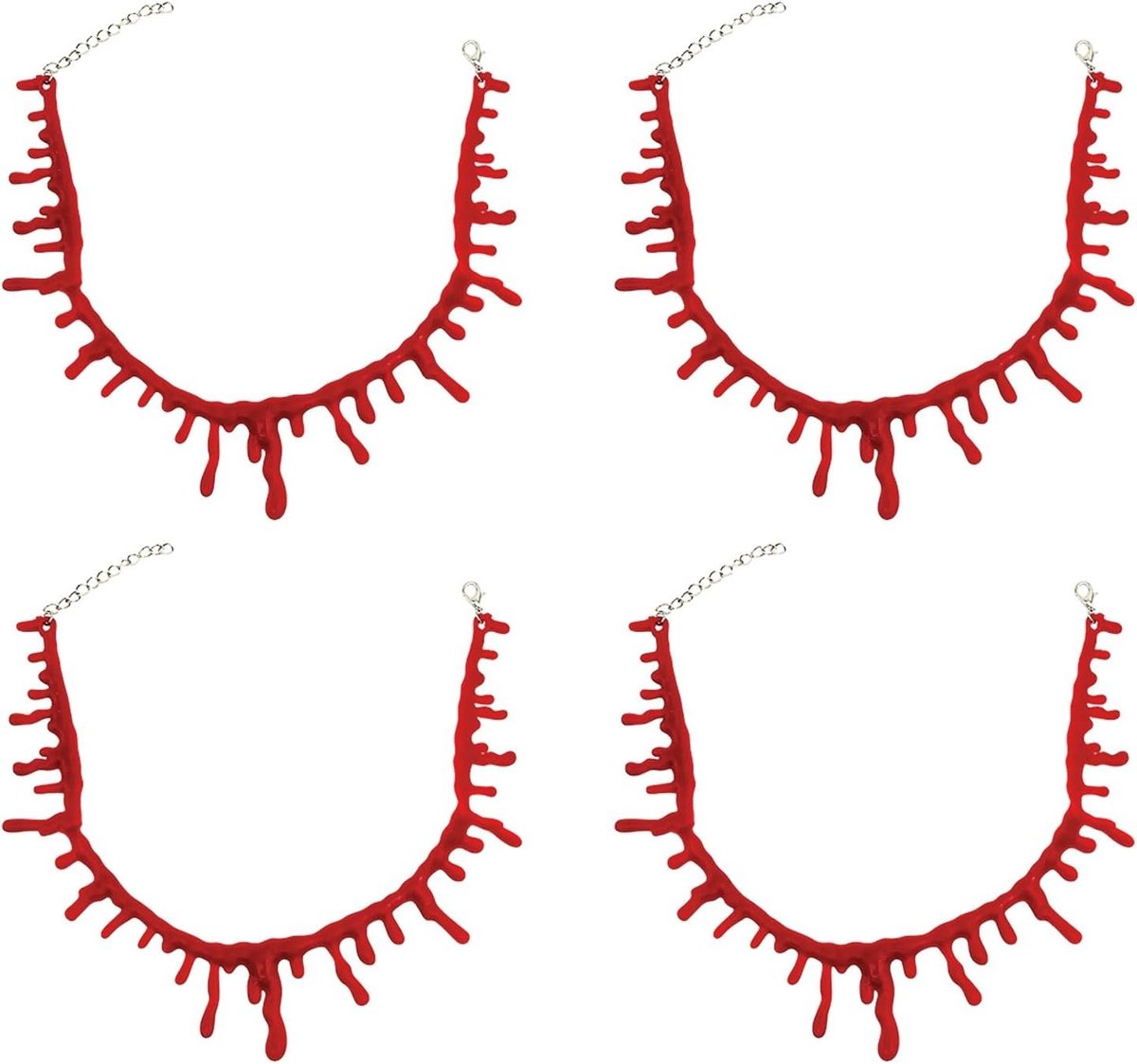 Bloeddruppel Ketting Set voor Halloween - Bloederige Choker, Vampier Sieraad en Horror Kostuum Accessoire voor Feesten
