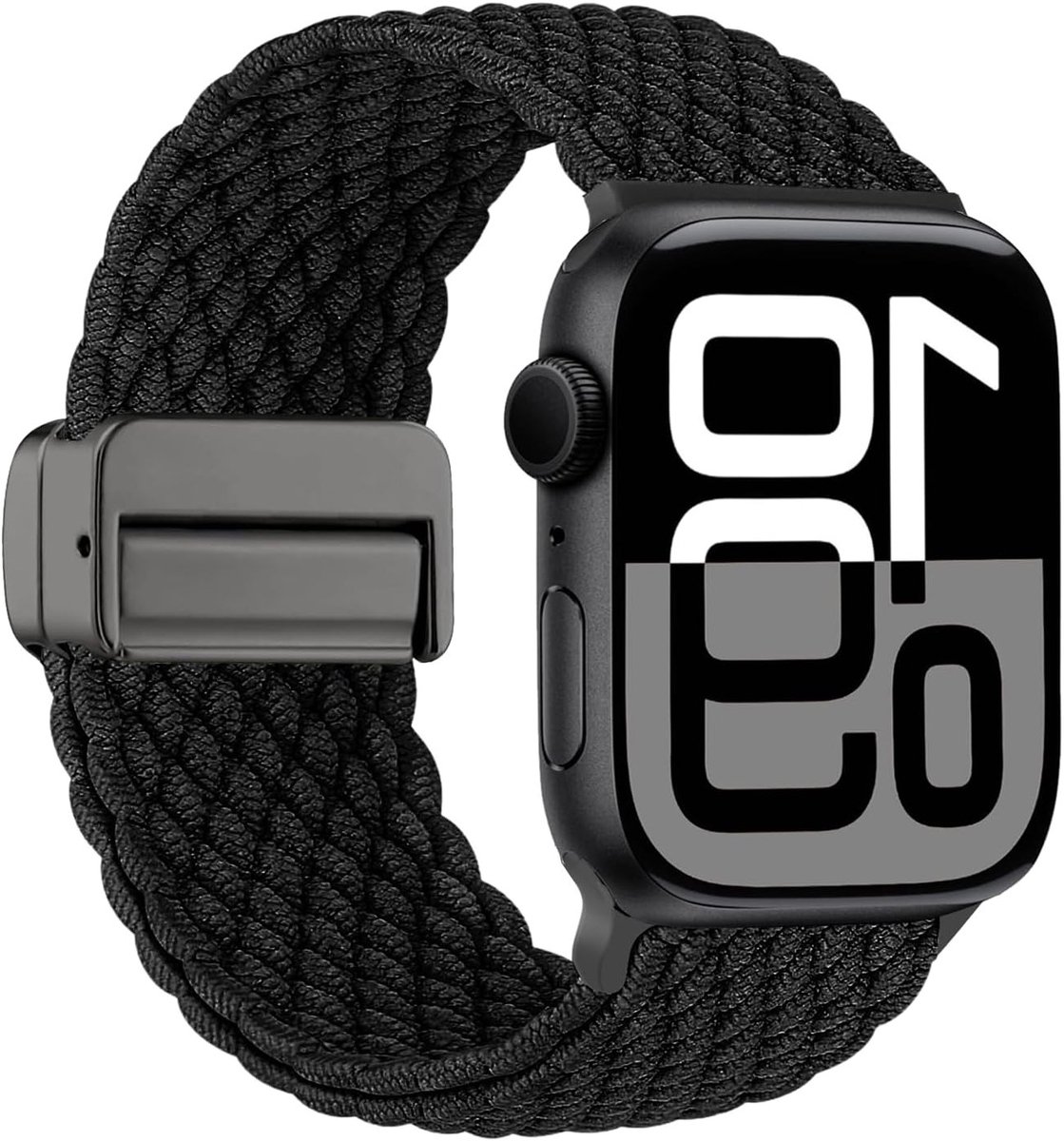 Sportieve elastische nylon band voor smartwatches, geschikt voor 49mm, 46mm, 45mm, 44mm, 42mm, 41mm, 40mm, 38mm, ideaal voor Series 11, 10, 9, 8, 7, 6, 5, SE, 4, 3, 2