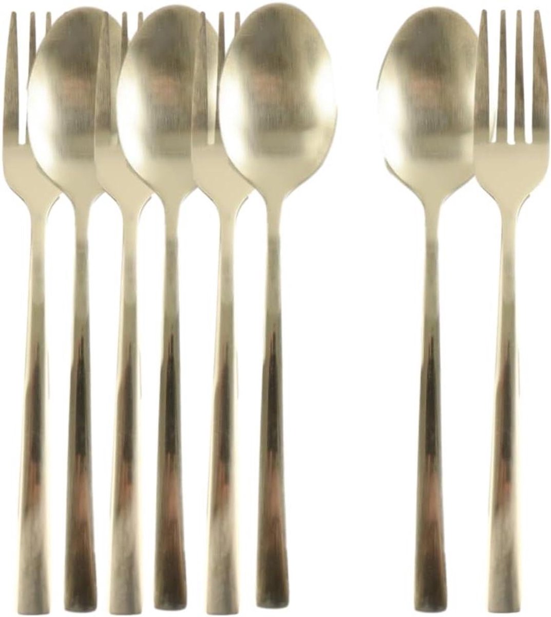 Gebaksvorkjes Theelepels - Taartvorkjes Lepels - Desserts Serveren - Vaatwasmachinebestendig - 8 Stuks - Goud