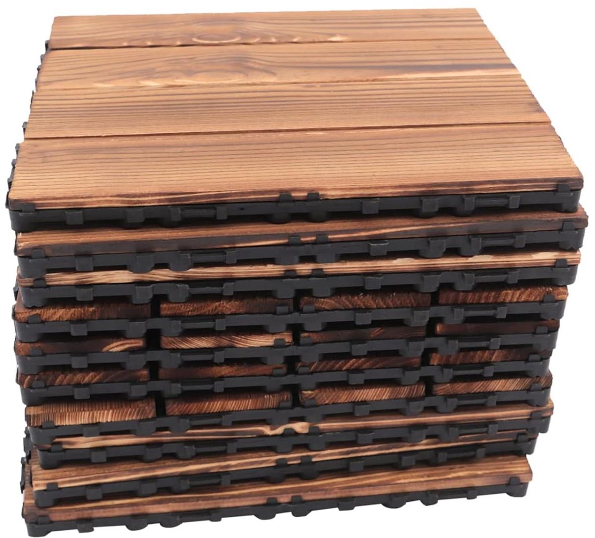 Houten vloertegels - Terrastegels - Buitenruimte inrichten - Zelfklevend en antislip - 36 stuks - Bruin