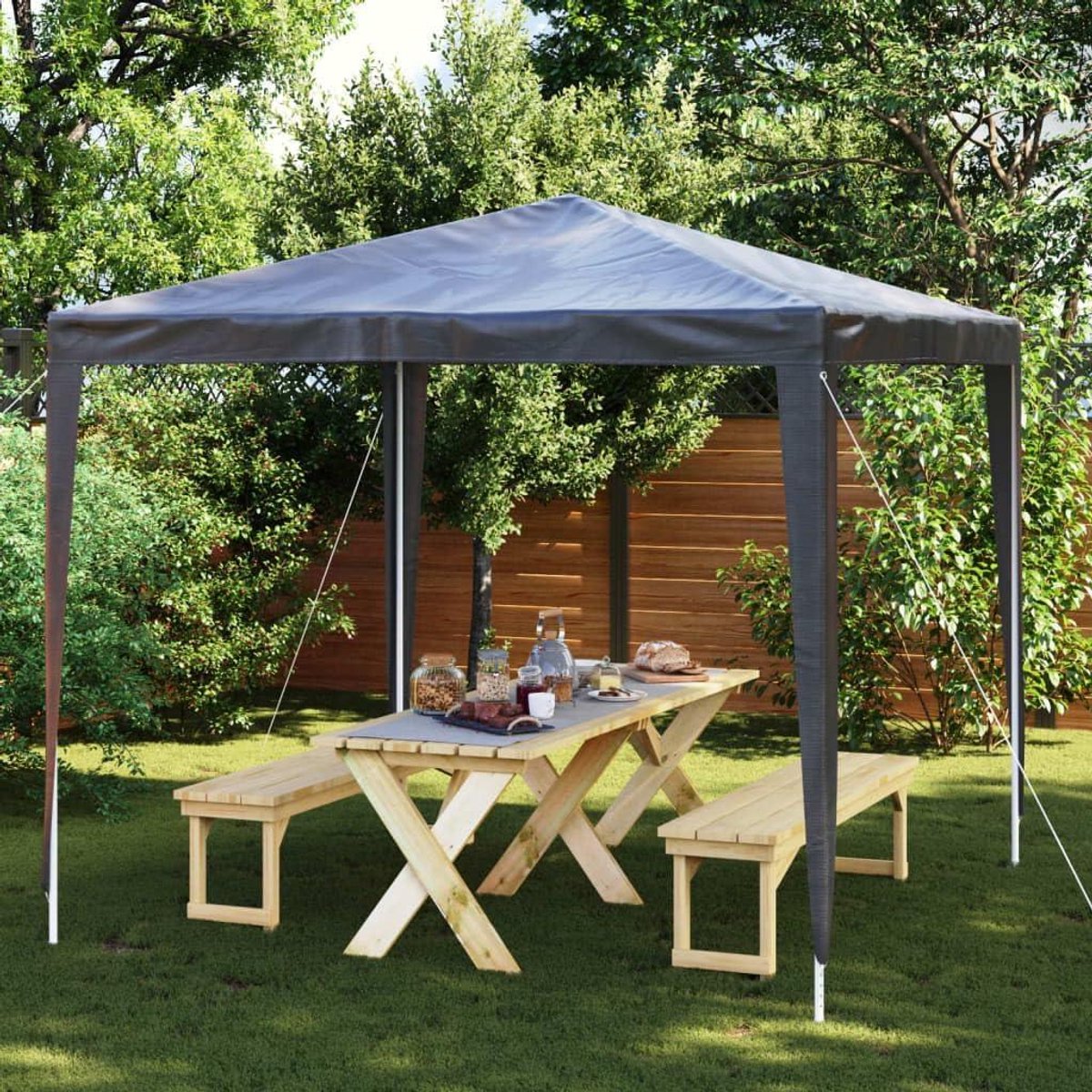Partytent - Tuinpaviljoen - Feestjes buiten - UV en waterbestendig - 25 x 25 m - Antraciet
