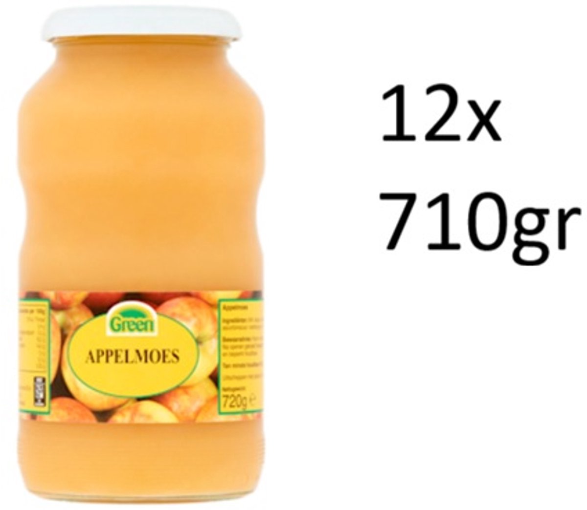 Green Appelmoes appelmousseline - voordeelpak multipak 12x 710gram