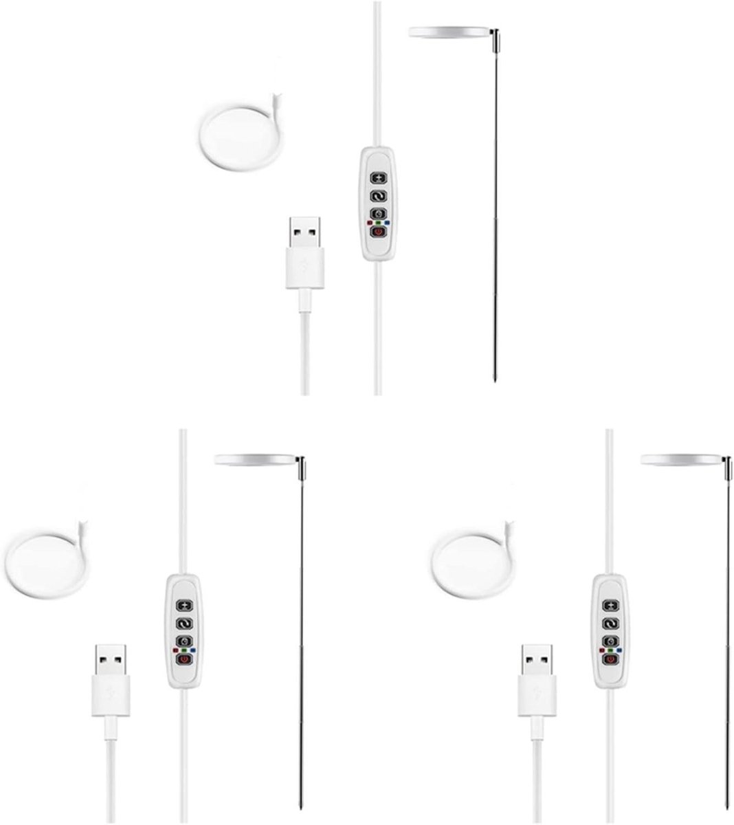Kweeklampen Kamerplanten - Plantenlamp LED - Planten Groei - Volledig Spectrum - 3 Stuks - Wit Zilver