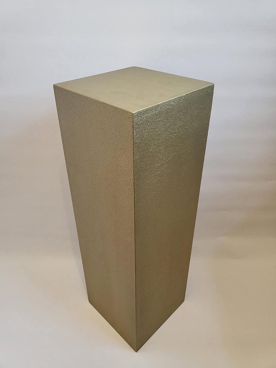 Decoratieve zuil goud, decoratieve sokkel, galeriesokkel, voetstuk, zuil (80x20x20cm)