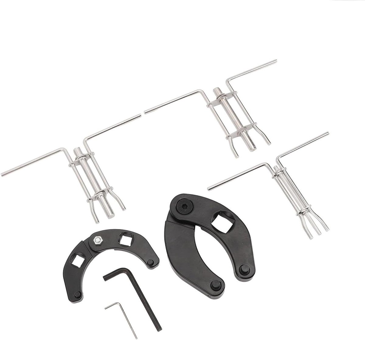 Verstelbare Pakkingmoersleutel - Sleutelset Hydrauliek - Hydrauliek Onderhoud - Dubbele Schroefdraad - 2-6 Inch - Zwart