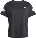 Zwart Adidas sportshirt met witte strepen op de schouders en een Adidas logo.
