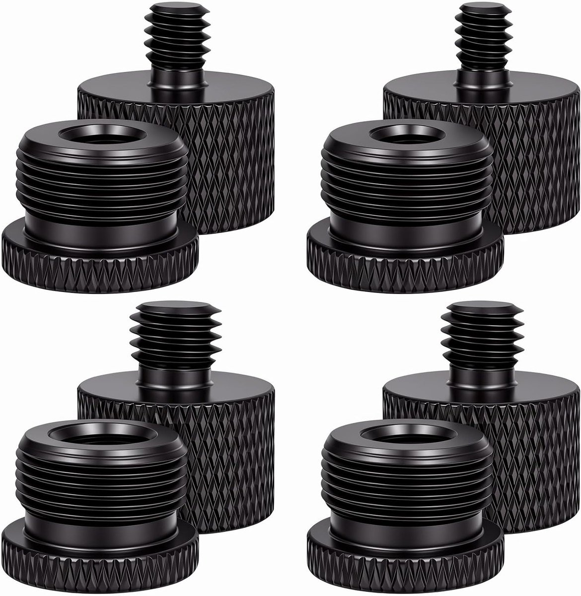 Microfoonstandaard adapterset met 8 stuks, schroefdraad adapters voor microfoons en statieven, geschikt voor 5/8-1/4, 5/8-3/8 en 3/8-5/8 aansluitingen
