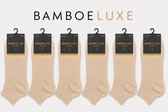 Bamboe Sokken, Sneaker Sokken, 6 paar, Dames en Heren, Kort Sokken, Antibacterieel, 39-42, Beige