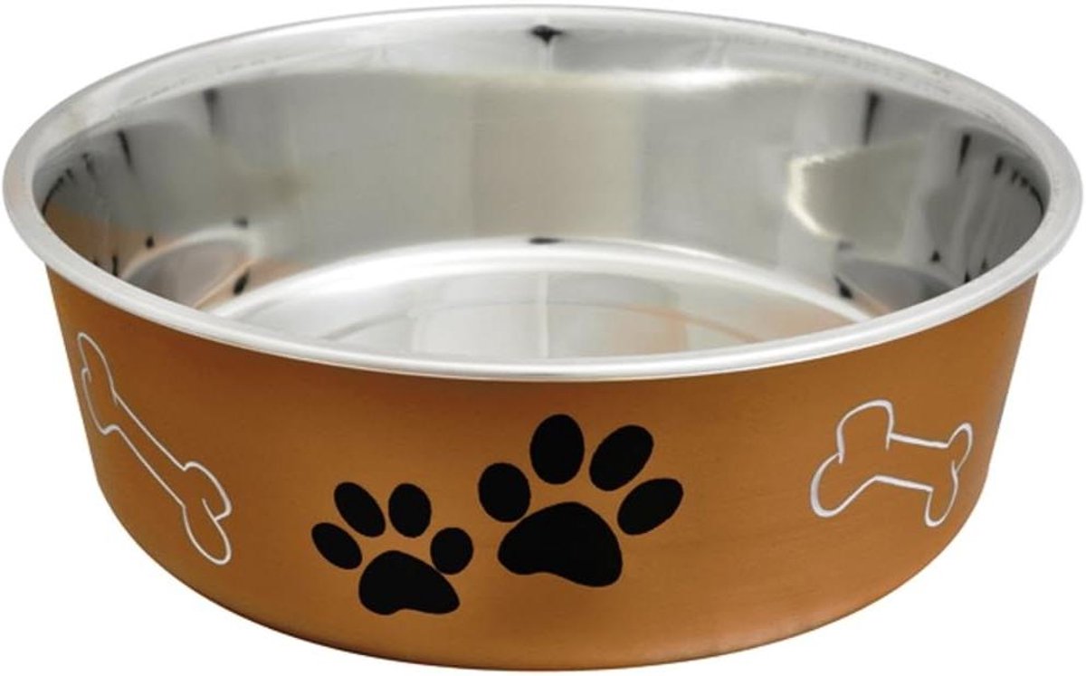 Voerbak Hond - Eetbak Huisdier - Voeding Geven - Roestvrij Staal - 15 Liter - Bruin