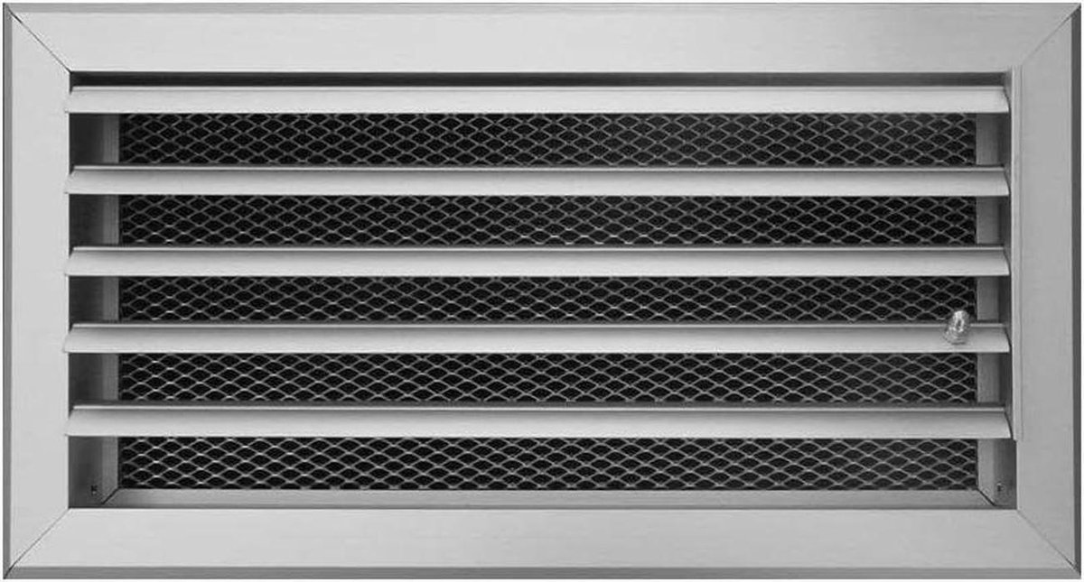 Ventilatie Rooster - Lucht Uitlaat - Luchtstroom Regelen - Verstelbare Lamellen - 30 x 15 cm - Aluminium