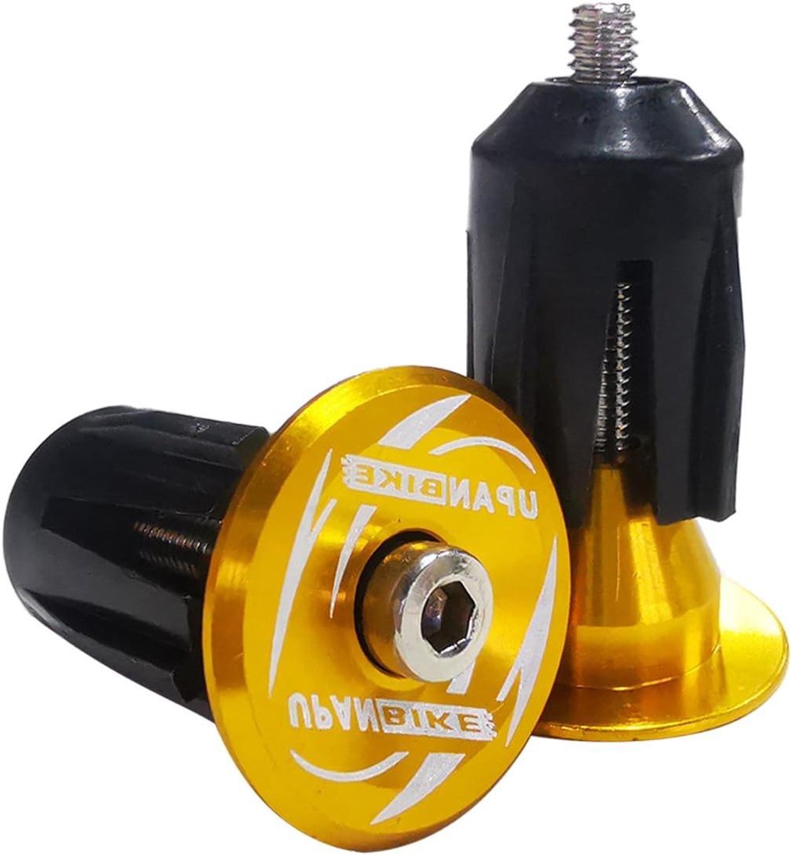 Fiets Stuurdoppen - Handvat Grips - Fietsen Afwerking - Aluminium Constructie - 15-23.5mm - Goud